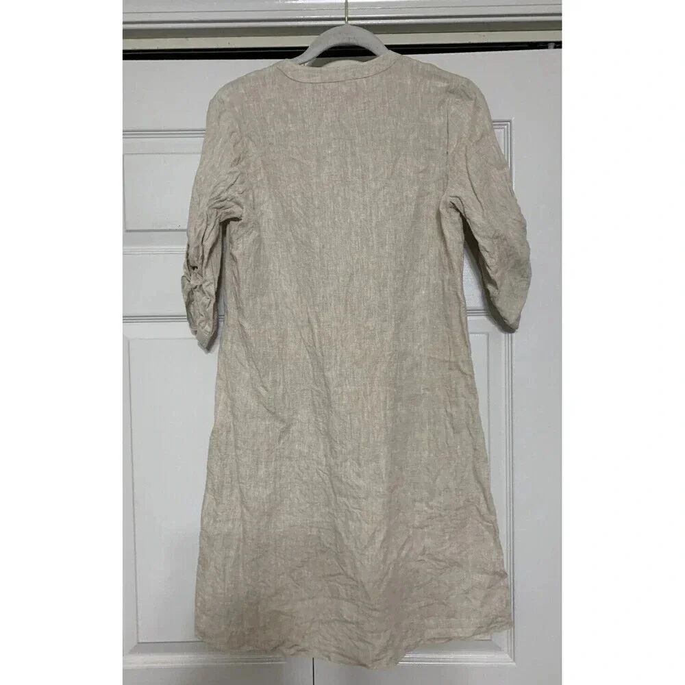 J. McLaughlin Natural Beige Linen Mini Dress - Picture 6 of 7